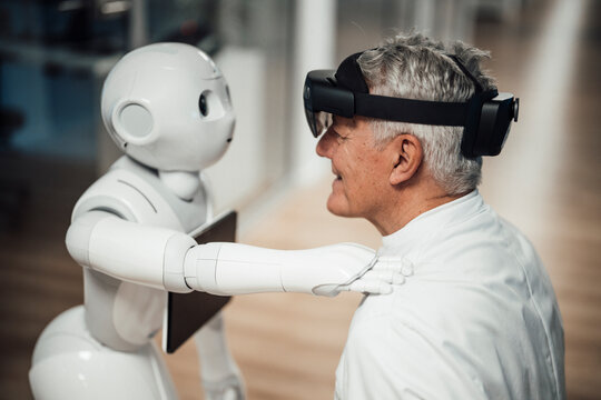 Human and robot interaction in medical research and learning environment