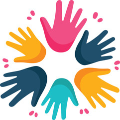 colorful hands vector