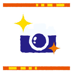 Sparkling Camera Illustration with Shining Stars