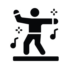 A glyph icon showing people dancing at celebration