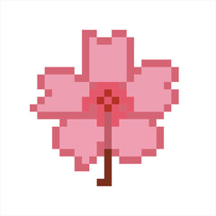 Obraz premium Pixel Art Blossom Icon – Cute Retro 8-bit Illustration