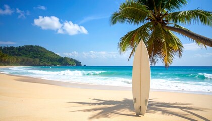 tropical beach with palm trees
