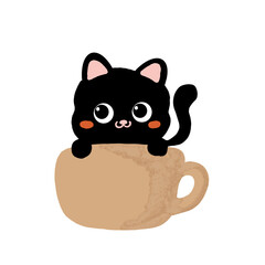 cute black cat illustration isolated elements transparant background - cat elements - cute cats