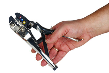Hand hold crimper isolated on a white background