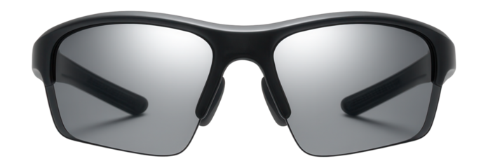 Polarized sport sunglasses with wraparound design and rubber nose pads