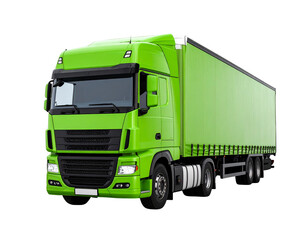 green truck isolated on white