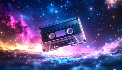 audio cassette on grunge background