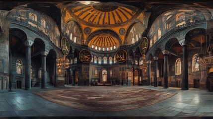 Obraz premium Interior view of a magnificent historical religious building.