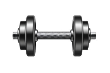 Fototapeta premium Silver Dumbbell with Textured Grip Fitness Illustration