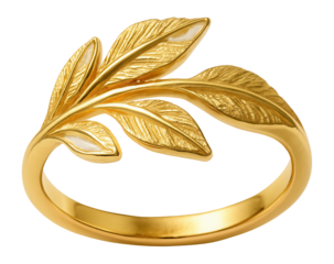 Gold-plated knuckle ring with a dainty leaf design