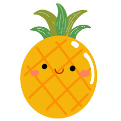 illustration of cute pineapple - fruit illustration