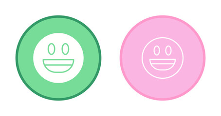 Fototapeta premium Smiling Face with Open Mouth Icon Design