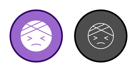 Face with Head-Bandage Icon Design