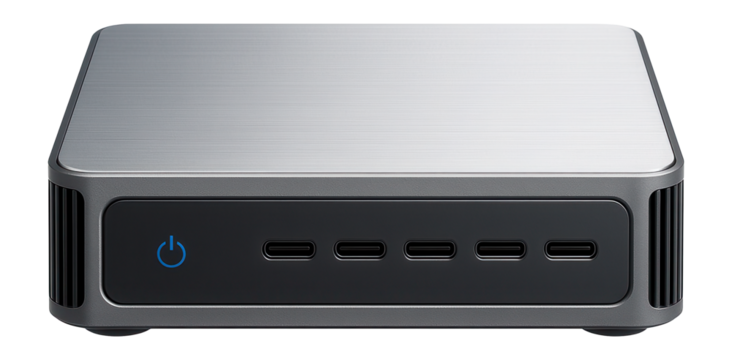 Fanless mini-PC with aluminum chassis and multiple USB-C ports for silent operation