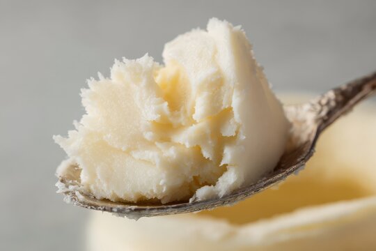 Smooth Macro of Beef Tallow Spoon