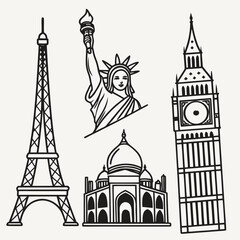 A stylized Eiffel Tower silhouette vector illustration