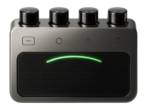 Multifunctional control panel with retractable knobs and integrated speaker for multimedia systems