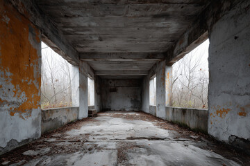 Abandoned concrete structure
