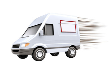 Naklejka premium White Delivery Van with Speed Lines Logistics Illustration