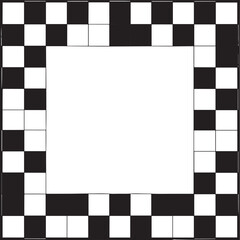 Checkered Frame Black Vector | Rectangle Silhouette Illustration