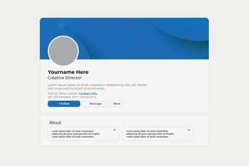 Linkedin banner mockup with simple cover, header template