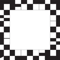 Checkered Frame Black Vector | Rectangle Silhouette Illustration