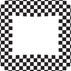 Checkered Frame Black Vector | Rectangle Silhouette Illustration
