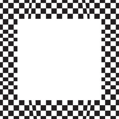 Checkered Frame Black Vector | Rectangle Silhouette Illustration