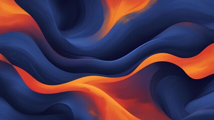 This image showcases fluid, wave-like patterns blending deep navy blue with fiery orange tones, creating a dynamic and modern Abstract Gradient Backgrounds design perfect for creative and digital pro