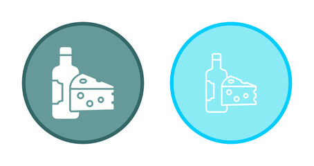 Wine and Cheese Icon Design