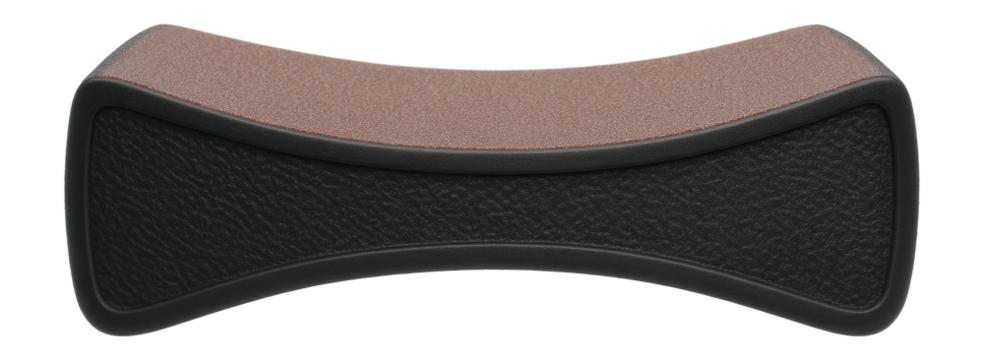 Flexible sanding sponge with a medium grit for contour sanding of curved surfaces in a home DIY project.