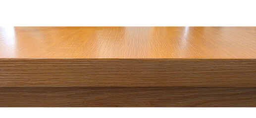 Detailed close-up of a wooden table edge showing natural grain texture and slight surface wear on the finish