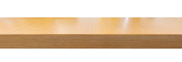 Isolated Wooden Table Edge on Transparent Background