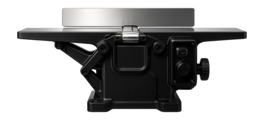 Dual-speed jointer-planer with a parallelogram table adjustment system, for precise wood surfacing in a custom millwork shop.