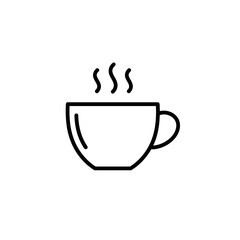 Simple Line Art Illustration of a Hot Coffee Cup