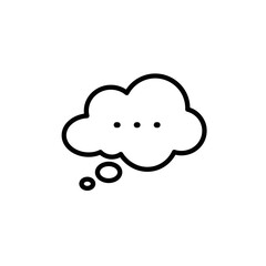 Simple Black Outline Thought Bubble Icon