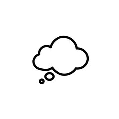 Simple Black Outline Thought Bubble Icon
