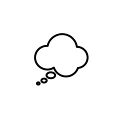 Simple Black Outline Thought Bubble Icon