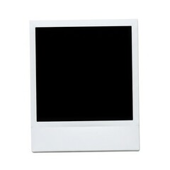 Blank white polaroid photo frame with black empty space