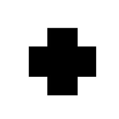 Obraz premium Bold Black Cross Symbol on White Background