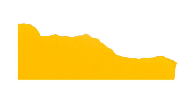 Yellow torn paper isolated on transparent background