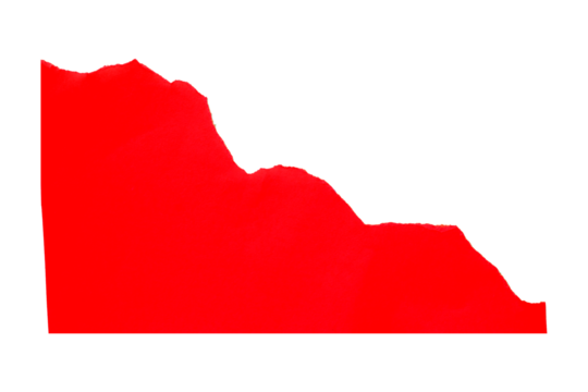 Red torn paper isolated on transparent background