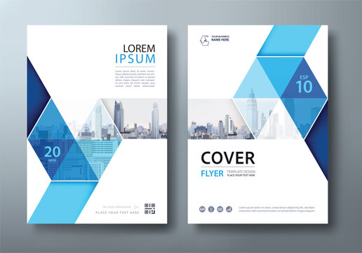 Blue Annual report brochure flyer design template vector, Leaflet, presentation book cover templates, layout in A4 size