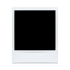 Blank white polaroid photo frame with black center