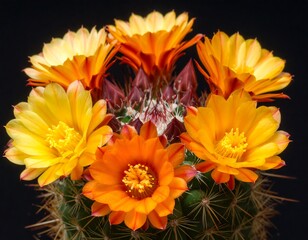 Obraz premium Close-up of blooming cactus flowers (1)