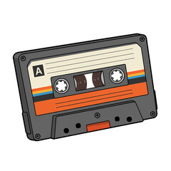 Obraz premium Vintage Audio Cassette Tape with Colorful Label and Magnetic Tape