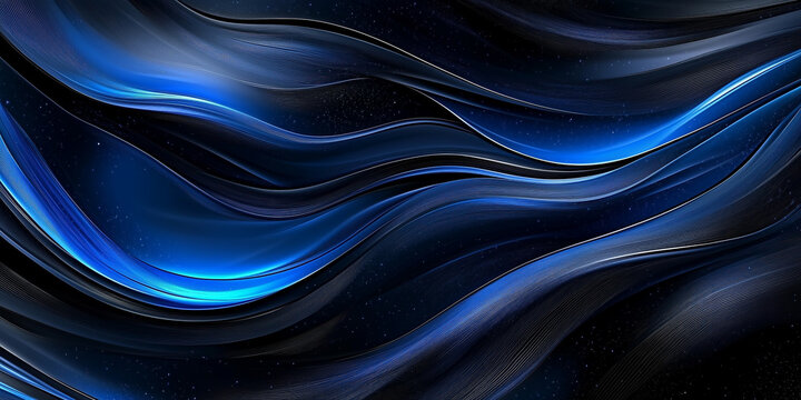A luxurious abstract background with elegant, fluid deep blue waves, a concept of sophisticated motion perfect for modern corporate branding