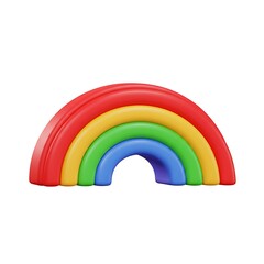 Fototapeta premium 3D rainbow weather cartoon illustration