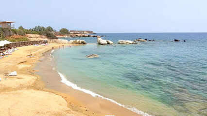 tropical beach with palm trees