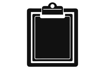 design showing black clipboard with silver clamp isolated on white background for projects